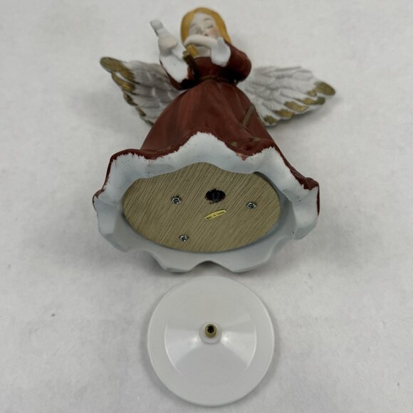 Vintage Bisque Angel Musical Figurine 7" Harp Taiwan Hark The Herald Angels Sing - Picture 7 of 16
